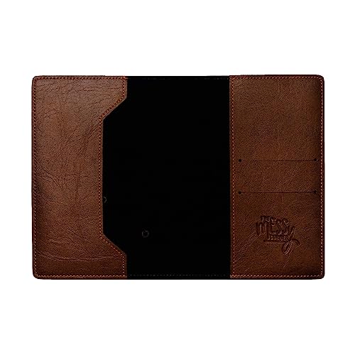 Image of The Messy Corner Unisex Vegan Leather Passport Cover | Classy & Stylish Printed Travel Case | (Dark Brown, Explorer)