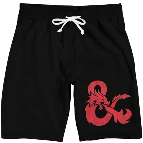 Dungeons & Dragons Logo Men's Black Graphic Sleep Pajama Shorts