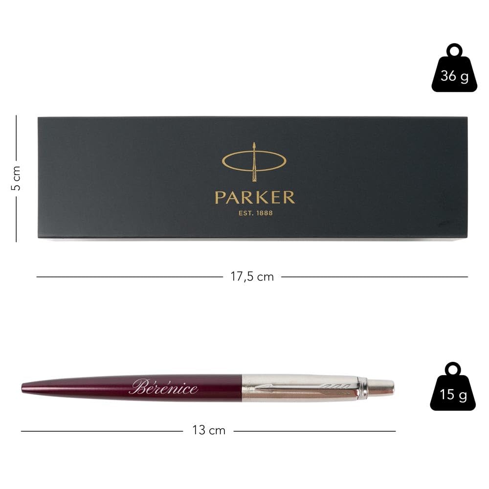 Ocadeau Biros personalizados creados a partir de un bolígrafo Parker Jotter violeta con texto grabado - Biros personalizados Jotter Core violeta