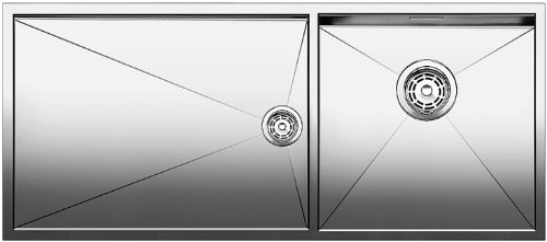 BLANCO Zerox 400/550-t-u - Fregadero (Acero inoxidable, 1 senos, 400 x 400 mm, 1015 mm, 440 mm)