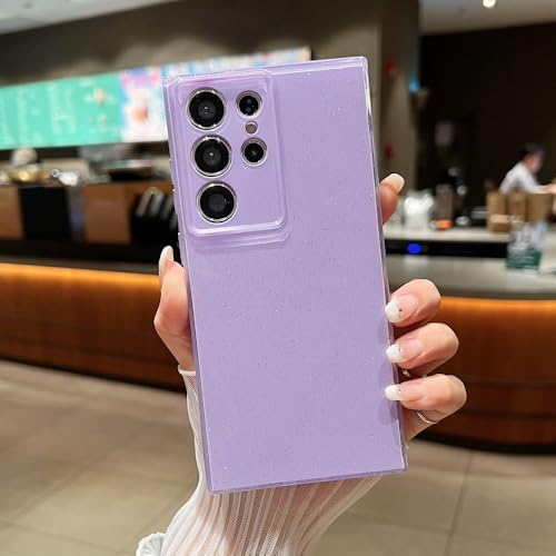 Étui à paillettes de luxe pour Samsung Galaxy A55 et S24 Ultra avec couverture violette mignonne