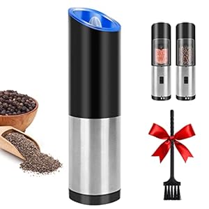 Elektrische Schwerkraft-Pfeffermühle, Salzmühle mit einstellbarer Grobheit. Automatische Pfeffermühle Mühle…