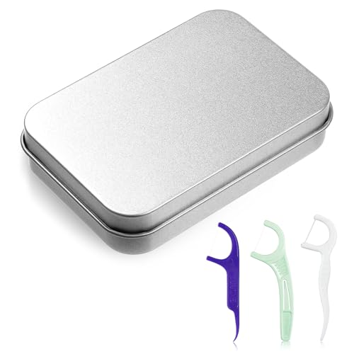 WY LIGHTING LEVEL Dental Floss Portable Case Convenient Floss Picks Dispenser Refillable Toothpick Container Travel Floss Picks Box for Man Woman Home Hotels Dinners Appointments Beach Dates