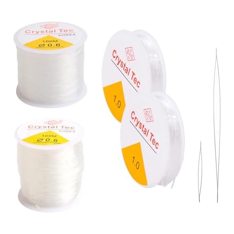 Elastic Thread Beading Bracelet Strong & Stretchy Clear Crystal String Elastic Thread Beading Bracelet Cord for Jewelry Making Bracelet Beading Thread 4 Rolls Cover