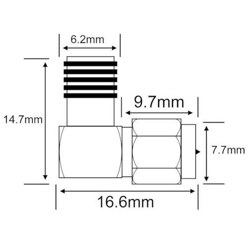Image of onelinkmore SMA Male to Female Right Angle Adapter 20-Pack - 90 Degree Gold-Plated Brass 50 Ohm PTFE for FPV Drone Build, RF Lab, Ham Radio, SDR Antenna, IoT Gateway, Bulk Value Pack 20