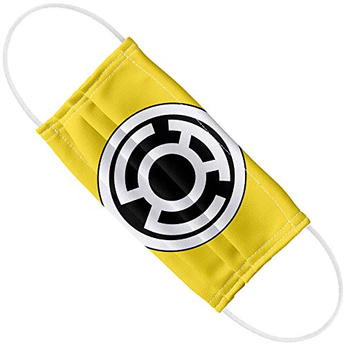 Green Lantern Sinestro Corps Yellow Lantern Logo 1-Ply Reusable Face Mask Covering with Adjustable Nose Wire, Unisex
