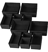 12 Pack Drawer Organizers for Clothing, Foldable Fabric Closet Organizers and Storage Dresser Dra...