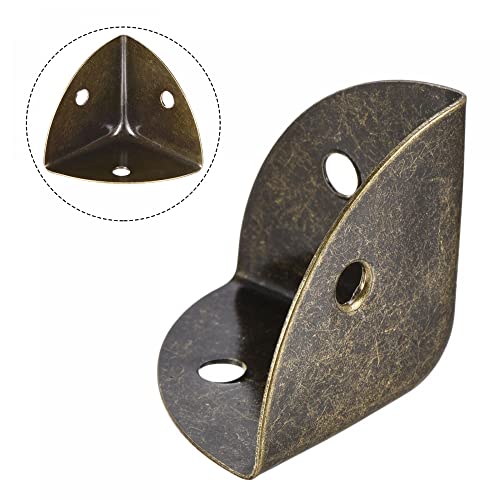 Image of uxcell 30x30x30mm Metal Box Corner Protectors Edge Guard Bronze Tone 20pcs for Table Corners and Desk Corners