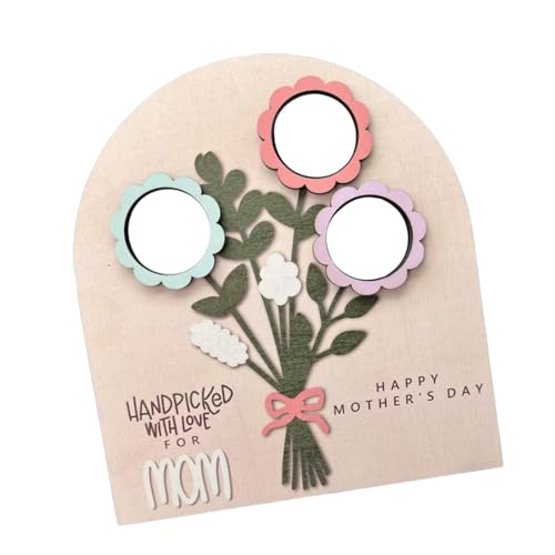 Bouquet de fleurs en bois artisanal CLSDRZC et affichage d'image