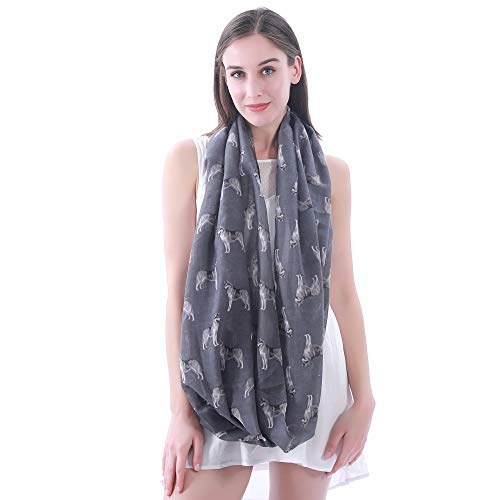Siberian Husky Dog Print Women's Infinity Scarf Lightweight4