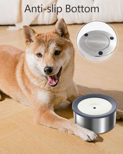 Wassernapf für Hunde，2L Edelstahl Hundenapf Auslaufsicher Trinknapf，Wassernapf Hund Ohne Sabbern für Haustiere Hunde Katzen Geeignet für Haus Innen, Draußen, Auto