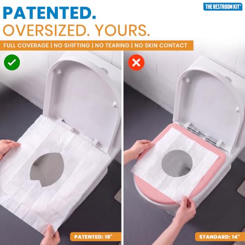 Image of The Restroom Kit, 3 Pack Portable Disposable Oversized Toilet Seat Cover