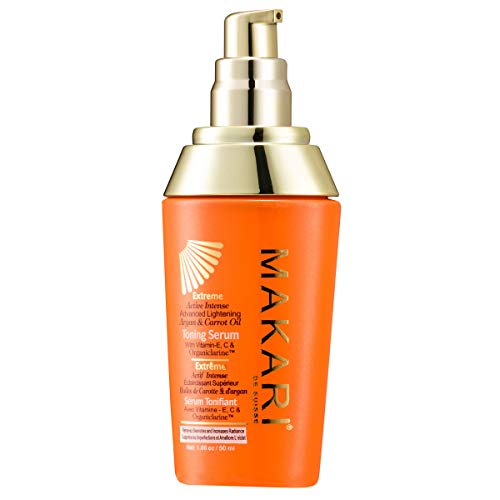 Makari Extreme Karotte & Arganöl Skin Toning Serum 1.7oz -Aufhellung, Aufhellung & Straffung Body Serum mit Organiclarine u0099 - Whitening & Anti-Aging Behandlung für Dunkle Flecken, Akne Narben & Falten