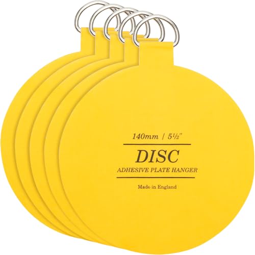 WINSOME Disc Hangers for Walls - Strong Invisible Plate Holder Self Adhesive Stick On Hooks - Picture Hanging Wall Holder 140mm / 5.5 (Pack of 5)