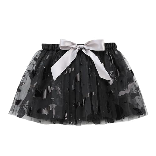 Genérico Tutus para Niñas Faldas de Ballet para Niñas con Estampado de Tul Disfraz Halloween y Baile (Black, 9 11 Years)