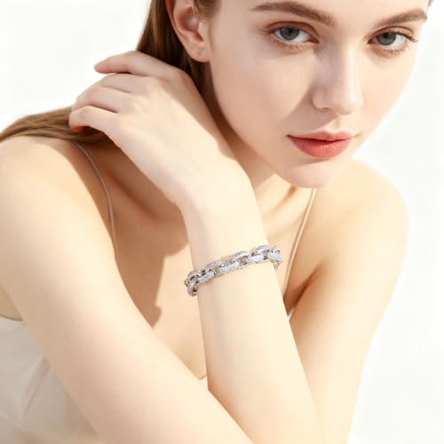 Pulsera de tenis con circonitas cubicadas ajustable 7.2" miniatura 4