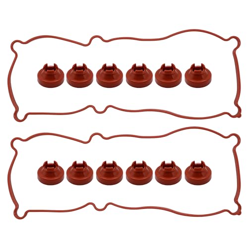 Image of HiSport VS50080R Valve Cover Gasket Seal for 3.3L 3.8L Engine | Compatible with Buick Chevry Oldsmobile Pontiac Allure Century Electra Lacrosse Lesabre Lucerne Park Avenue Regal 1988-2009