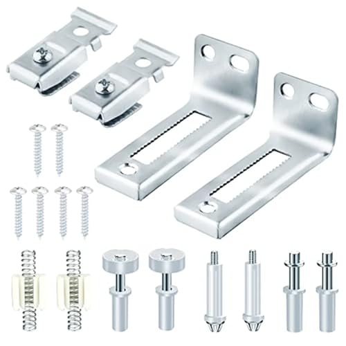 4Sets Kit de Herrajes para Puerta Plegable Bi-Fold, Kits de Puerta Plegable con Giro Inferior y Ruedas Guía para Puertas de 3/8 Pulgadas de Grosor