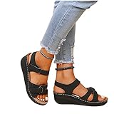 Ladmiple Orthopedic Sandals For Women Wide Width Womens Sandals Flip Flops for Women with Arch Support Cushion Summer Casual Rhinestone Wedge sandal Shoes