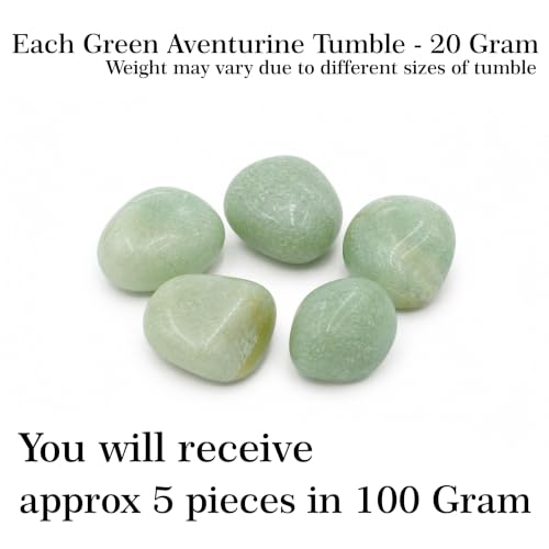 Image of Crystal Green Aventurine Tumble Stone Pebble Tumbled Gemstone for Reiki Healing Vastu Correction Gravels for Aquarium Home Dcor Garden Table 100 Gm