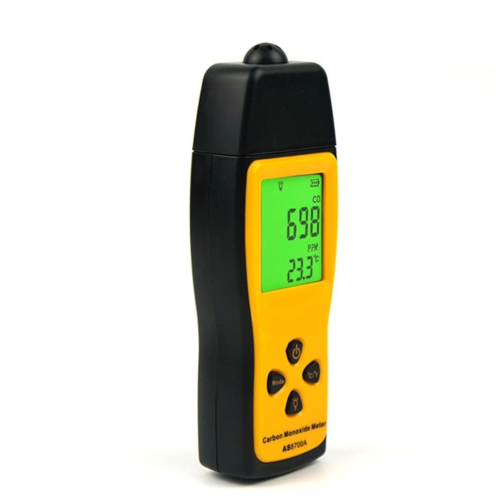 Testeur de monoxyde de carbone portable - Détecteur de fuite de CO numérique - Analyseur de gaz - Détecteur de haute précision AS8700A (pile non incluse)