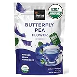 Incas 100% USDA Organic Butterfly Pea Flower 30 Tea Bags Non GMO Verified Caffeine Free Fresh Harvest From Thailand Rich in Antioxidants (BUTTERFLY PEA (TEABAG))