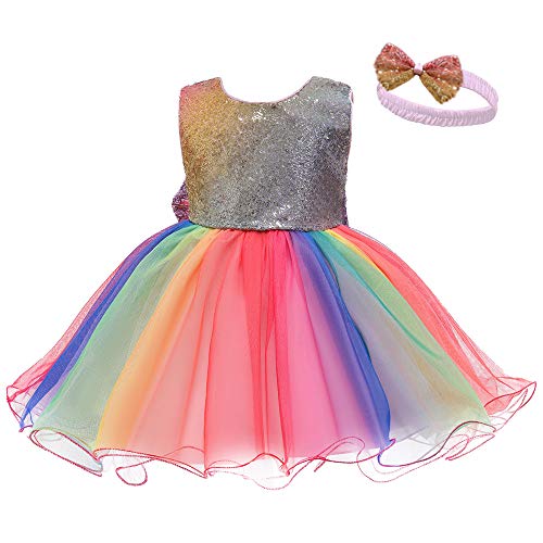 LZH Babymeisjesjurk, feestjurk, kinderen, bloemenjurk, strik, kinderjurk, tutu, bloem, verjaardagsfeest, bruidsjurk met… - Image 3