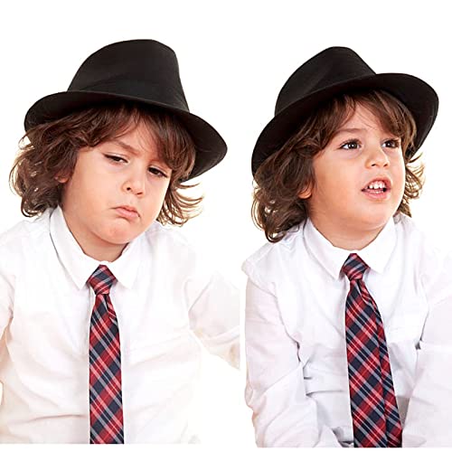 Utowo Kids-Felt-Fedora-Trilby-Gangster-Hat Toddler-Boys Panama Derby Manhattan Cuban Hat Jazz-Cap thumb #5