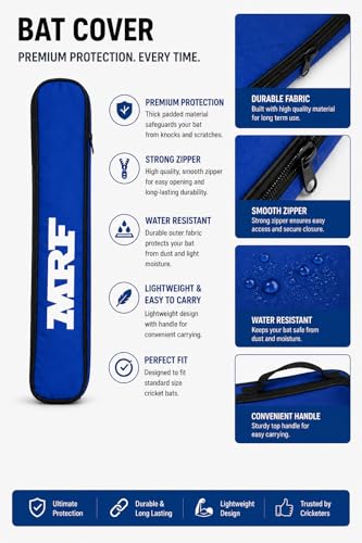 Image of Full Size Kashmiri Willow Cricket Bat SH | Thick Edge Power Hitting | Hard Pressed Blade | Suitable for Hard & Soft Tennis Ball | Free Cover(NOT for Leather Ball)