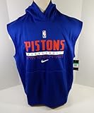 New NBA 2020-21 Detroit Pistons Team Issued Sleeveless Hoodie XL NWT 30S - NBA Game Used