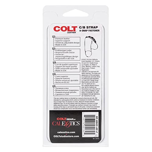 California Exotics Colt 8-Snap Fastener Leather Strap #TOP5