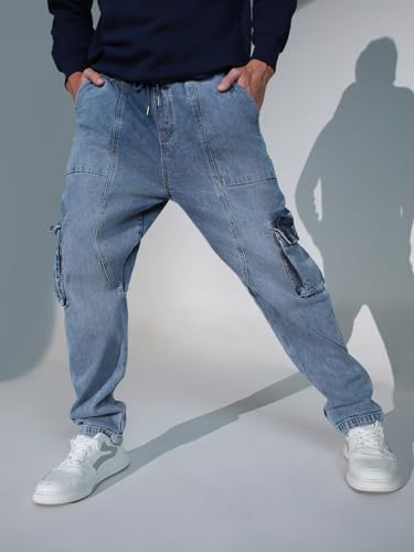 Image of Hubberholme Men's Loose Fit Cargo Jogger Jeans