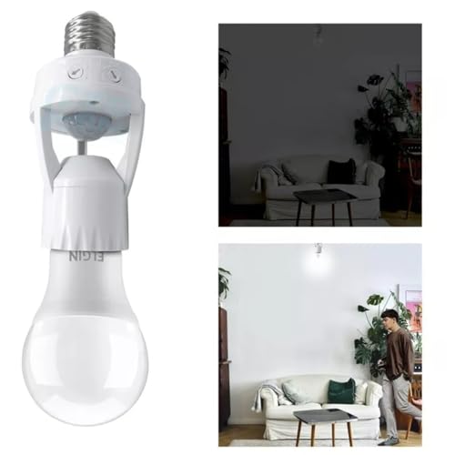 Sensor de Presença Bivolt para Lâmpada com Fotocélula - Soquete E27, Detecção de Movimento e Economi