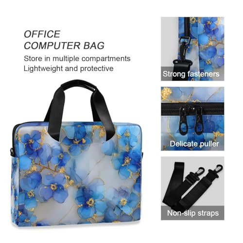 Funda para portátil ALAZA con patrón azul y asa, 13-15.6 pulg miniatura 6