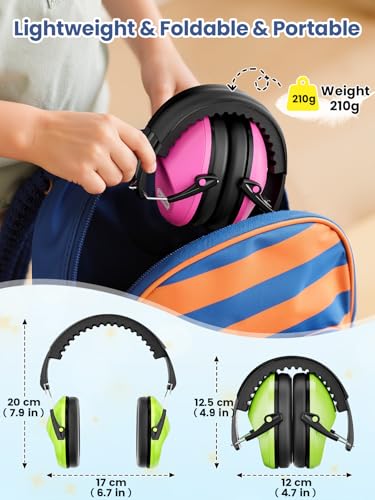 Image of Dr.meter Noise Cancelling Headphones For Kids 2PACK, 27.4SNR Kids Ear Protection Ear Muffs for Toddler Hearing Protection, Noise Reduction Earmuffs for Fireworks, Monster Jam, Autism Sensory, Focus