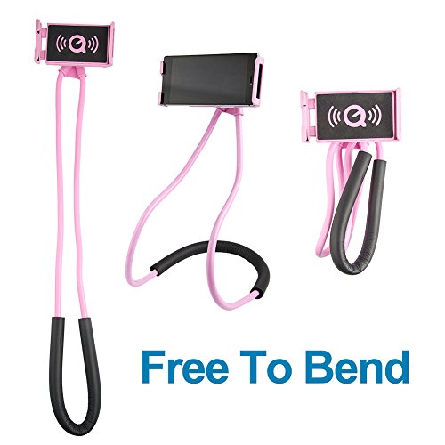 Hanging On Neck Cell Phone Mount Holder, Universal Mobile Phone Stand, Lazy Bracket Diy Free Rotating For Multiple Functions (Pink) #TOP2