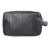 RAS WALLETS Mens Genuine Leather Travel Overnight Wash Gym Toiletry Shaving Bag 3510 Black #5
