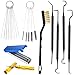 CYUXING 9Pcs Carburetor Cleaning Tool, Carb Jet Cleaning Kit & Welding Tip Cleaner with Stainless Steel Needles, Brushes & Hooks for Motorcycle ATV Chainsaw & Welder Professional