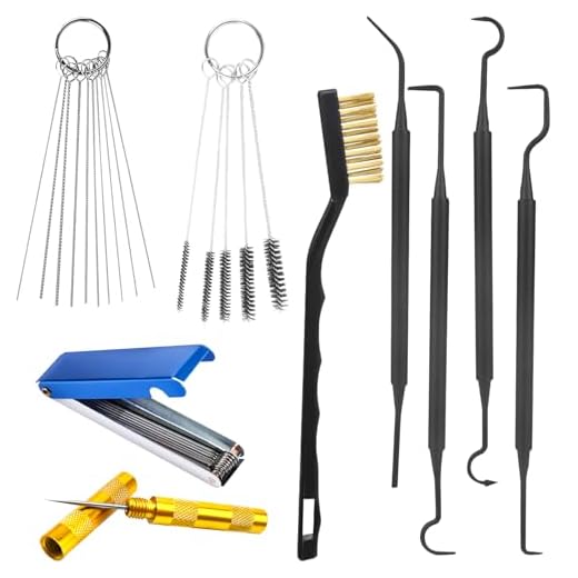 CYUXING 9Pcs Carburetor Cleaning Tool, Carb Jet Cleaning Kit & Welding Tip Cleaner with Stainless Steel Needles, Brushes & Hooks for Motorcycle ATV Chainsaw & Welder Professional