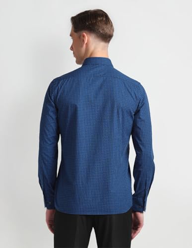 Image of Arrow Micro Check Slim Fit Cotton Formal Shirts for Men - Full Sleeve Shirt for Man