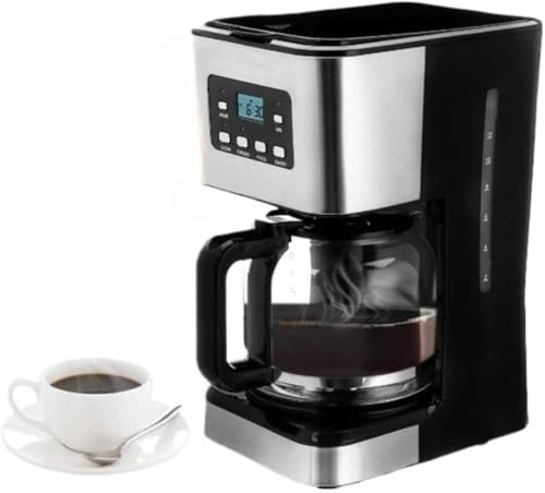 コーヒーメーカー 全自動 豆自動計量&ミル 大容量4杯分 ガラスサーバー・24時間予約可能 取り外し可能給水タンク ブラック/ステンレスシルバー