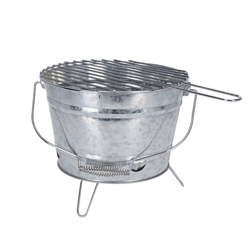 Well Home Cubo barbacoa acabado en Zinc sobre 3 pies Plegables con asa