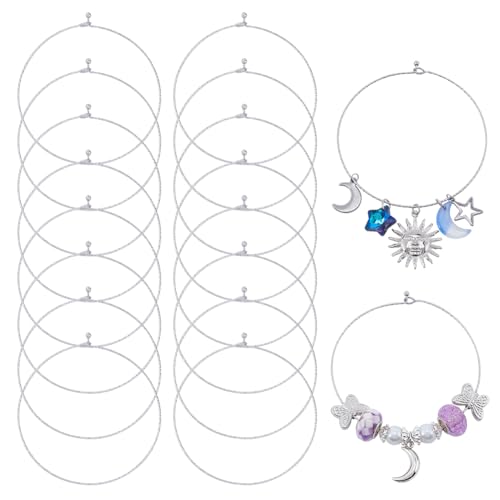 SUNNYCLUE 18pcs Blank Bangle Bracelets