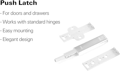 Vista 24 de Titus+ PushLatch - Pestillo de puerta para abrir, sistema de apertura para puertas de gabinete y cajones (paquete de 2)