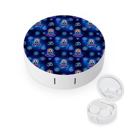 MUMEHAZ Chakra Contact Lens Case & Removal Kit with Mirror