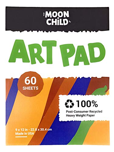 Moon Child Art Paper Pad for Finger Painting, Drawing and Coloring, 60 Sheets, Kid’s and Toddler’s Multimedia Paint Use, Unwaxed Heavy Stock for Crayons and Projects