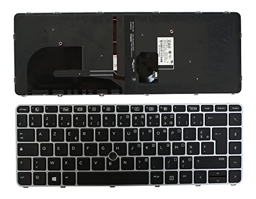 Clavier pour ordinateur portable rétro-éclairé avec cadre argenté pour HP 836308-051