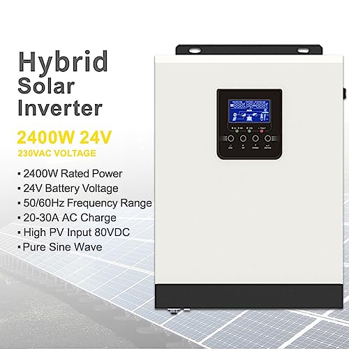 Inversor Solar HíBrido 3000VA 2400W - Onda Senoidal Pura Cc (24V) Para Ca (220V), Inversor Solar PWM