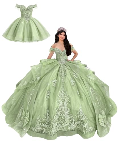 Mauuwy Sage Green Separates Quinceañera Dresses with Bow 20 Plus Size