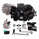 HMParts 4 Pas Moteur Kit 125 Ccm Semi Automatique E Démarreur Dessous Et Démarreur Noir Convenablement pour Moto Monkey Dax Réplique, Dirt Bike, Pit Bike, Quad Enfants